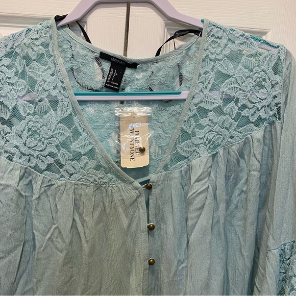 NWT Forever 21 mint top long sleeves - Picture 8 of 8